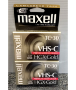 NEW 2 PACK Maxell Camcorder Video Tapes VHS-C TC-30 HGX Gold Premium Hig... - £11.77 GBP