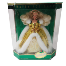 Vintage 1994 Mattel Happy Holidays Barbie Doll In Box # 12155 Christmas Blonde - £33.62 GBP