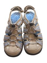Clarks Womens Tan Strappy Closed-Toe Sandals US 6.5 EU 37 Adjustable Str... - $19.20