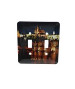 3d Rose Prague Czech Republic At Night Double Toggle Switch Cover 5 x 5 ... - $8.90