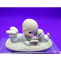 Precious Moments &quot;I Love To Tell The Story&quot; Boy &amp; Lamb Figurine PM-852 1984 - $12.86