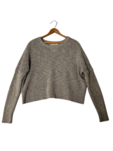 J. BRAND Womens Sweater Ribbed Black Marled Boxy Oversized Crop Drop Shoulder XS - £12.96 GBP