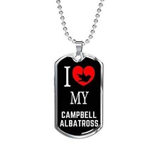 Bird Owner Gift Campbell Albatross Necklace Stainless Steel Or 18k Gold Dog Tag  - £28.38 GBP