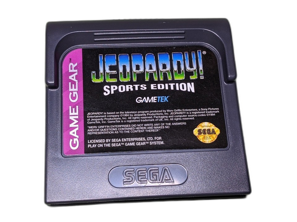 Jeopardy Sports Edition Sega Game Gear Cartridge and Manual - $14.85