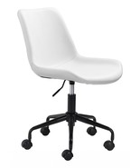 White and Black Adjustable Swivel Faux Leather Rolling Office Chair - $3,685.00 MXN