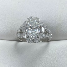 Igi 2.23 CT D-VS2 Labo Grown Ovale Anneau Fiançailles Diamant 14k Or 3.95 Carats - £2,551.86 GBP