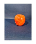 Vintage Alabaster Marble Carved Stone Fruit - Medium 2&quot; tall - Apple Red - $13.85