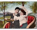 Romance Couple in Automobile Embracing DB Postcard V1 - $2.92