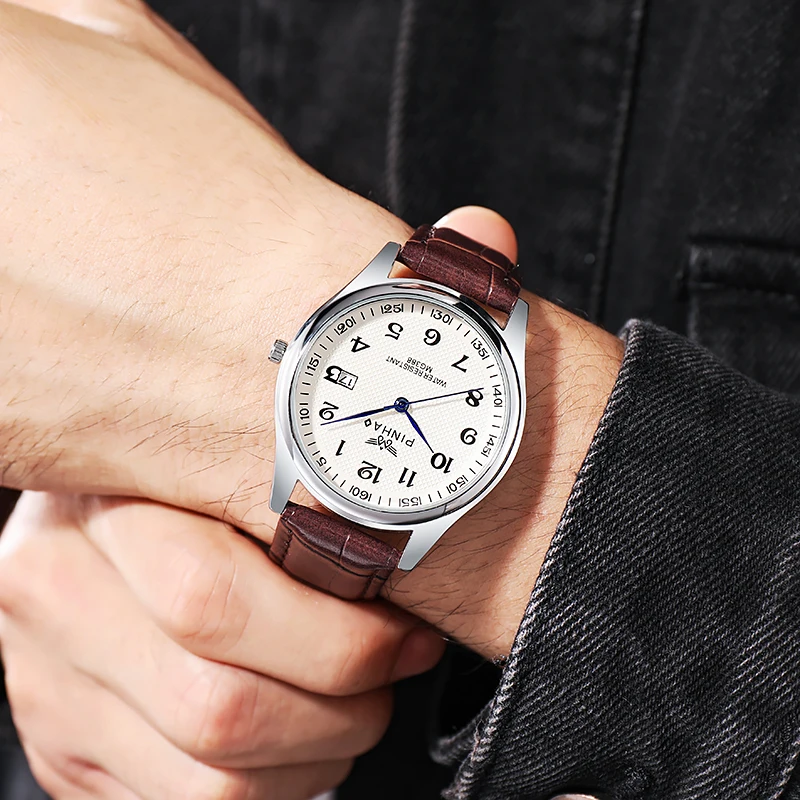 Best Selling dropshipping men quartz wristwatches Genuine Leather Strap Fashion  - £14.47 GBP