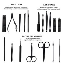 18 in1 Professional Manicure Pedicure Set  Grooming Tool Kit Travel Leather Case - £15.22 GBP