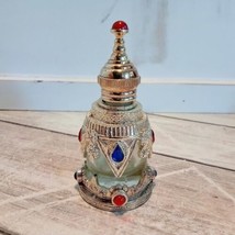 Silver Filigree Snuff Bottle Blue/Red Stones perfume Art Nouveau  Miniature VTG - £11.72 GBP