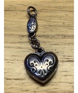 Vintage Silver Tone Heart Pendant Charm Estate Fashion Jewelry Find KG JD - $220.54 MXN