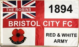 Bristol City Football Club Flag 3x5ft Banner polyester Red White Army - $18.00