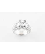 1.39 Carat Princess Cut Diamond 14k White Gold Engagement Ring w/ AIG-cert - €9.228,10 EUR