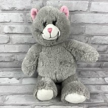 Build A Bear Workshop Kitten Cat Plush Gray Grey White Stuffed Animal 16 in - £12.75 GBP