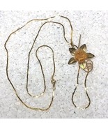 Vintage Gold-Tone Necklace Adjustable Mesh Rose Lariat - $276.80 MXN