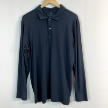 Mack Weldon Polo Shirt Men XL Gray Intrepid Long Sleeve Pima Cotton X-Large - $29.98