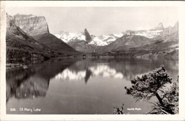 Galcier Nat&#39;l Park MT St. Mary Lake with Reflection Marble Photo Postcard Z3 - £7.43 GBP