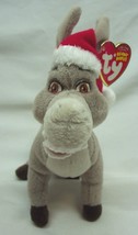 Ty Beanie Babies Shrek The Halls Donkey W/ Santa Hat 7&quot; Plush Stuffed Animal New - £14.68 GBP