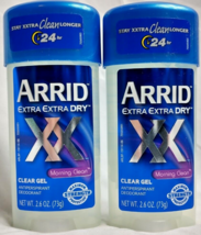 2X Arrid Extra Extra Dry Antiperspirant  Deodorant Clear Gel Morning Clean 2.6Oz - £15.88 GBP