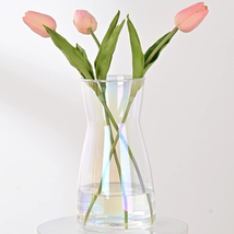 8&quot; Tall Iridescent Glass Vase - for Flowers, Centerpieces, Home Decor - £11.02 GBP