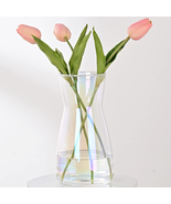 8&quot; Tall Iridescent Glass Vase - for Flowers, Centerpieces, Home Decor - £10.81 GBP