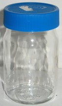 Vintage Kraft Small Glass Jar with Original Blue Plastic Lid Barn Find - $18.81