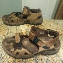 Mephisto Shark Brown Leather Anatomical Shock Absorbing Sandals Sz 43/ 9.5 - $128.70