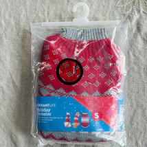 Small Pet Knit Print Holiday Sweater Vibrant Life 10-20 Lbs Cat Pug Jack... - £7.86 GBP