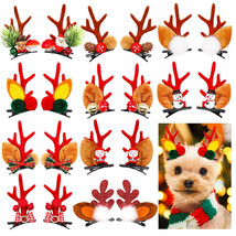 50pc Christmas Dog Hair Clips Cute Reindeer Ears Bows Xmas Small Pet Acc... - $42.59