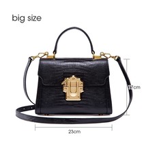 LA FESTIN Designer Serpentine Lock Handbag Split Leather 2021 New Fashion Women  - £117.64 GBP