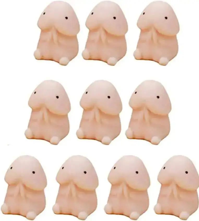10 Pcs Mini Ding Ding Soft Squeeze Funny Novelty Squishy Animals Squeeze Tricky - £11.10 GBP
