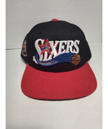 Philadelphia 76ers Mitchell &amp; Ness Black with Red SnapBack with 1949 sid... - $19.79