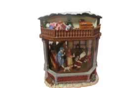 Vintage 80s Christmas Musical Snowglobe Picture Globe Xmas Eve 11&quot;T Video - £59.35 GBP