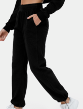 Halara Black Waffle Knit Drawstring Toggle Ankle Jogger Pants -Pockets- Size Med - £18.66 GBP