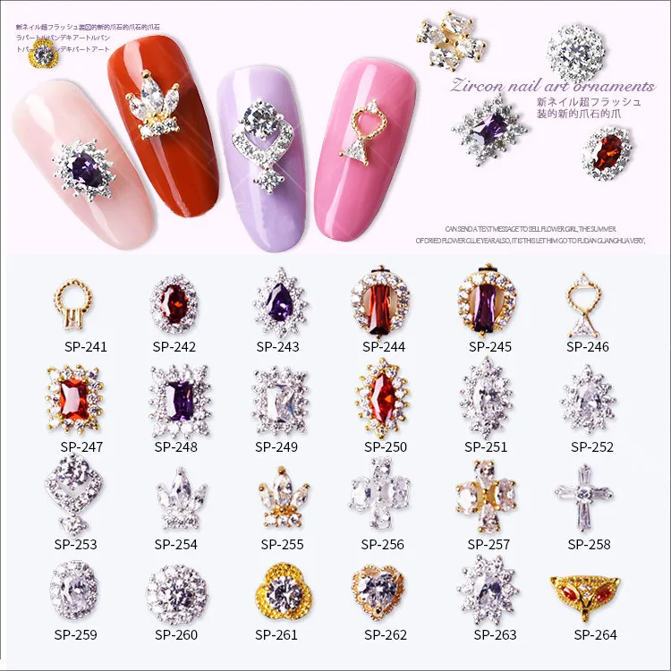 5 pcs latest fashion nail art alloy zircon jewelry rhinestone jewelry luxury - £12.20 GBP+