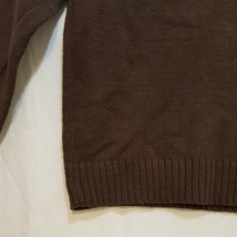 Sweater Brown Strips Pullover Knit Size M 5T 6 Sonoma 3/4 Zipper - £11.93 GBP