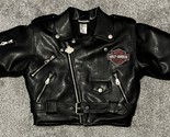 Harley-Davidson Faux Leather Long Sleeve Biker Jacket ~ Youth Black Size 5 - $24.18