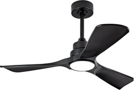 42 Inch Black Ceiling Fans With Lights And Remote, 6 Speeds Quiet Dc Motor - £79.53 GBP