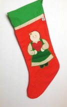 Red Cotton Christmas Stocking with Patchwork Doll Red 19&quot; - £10.28 GBP