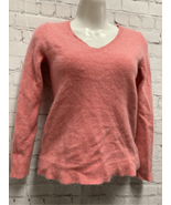 Ann Taylor Cashmere Pink Sweater Pullover Long Sleeve V-Neck Ribbed Cuff XS - £25.00 GBP