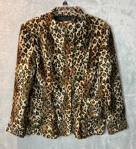 Newport News easy style Women Size XL Cheetah animal Print Lined Coat A Line - £39.14 GBP