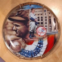 Lou Gehrig -Pillars Of Baseball Collection Plate Yankees- 23k Gold Trim &amp; Signed - £15.42 GBP