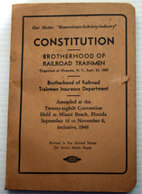 CONSTITUTION of the BROTHERHOOD OF RAILROAD TRAINMEN 1946 union organize... - £7.91 GBP