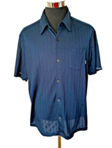 Quiksilver Shirt Men&#39;s Size X-Large Navy Blue Casual Button Front Short ... - $16.83