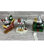 Kurt Adler Hershey  KISS Skiing, Sled Trinket Box Christmas Ornament Lot... - £19.46 GBP