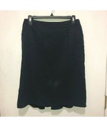 AGB Womens 28&quot; Waist Navy Blue A Line Skirt Button Accents Flouncy Back ... - $111.01 MXN