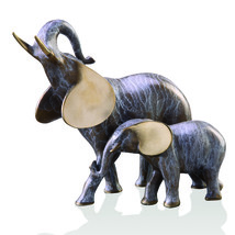 SPI Brass Elephant Mama and Baby Statue - £248.99 GBP