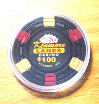 (1) $100. Kenmore Lanes CASINO CHIP - Kenmore, Washington - 1994 - £31.41 GBP