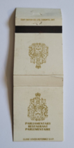 Parliamentary Restaurant Ottawa Ontario Canada Government Matchbook Cover Retro - £14.92 GBP